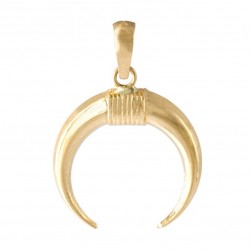 18K crescent gold pendant