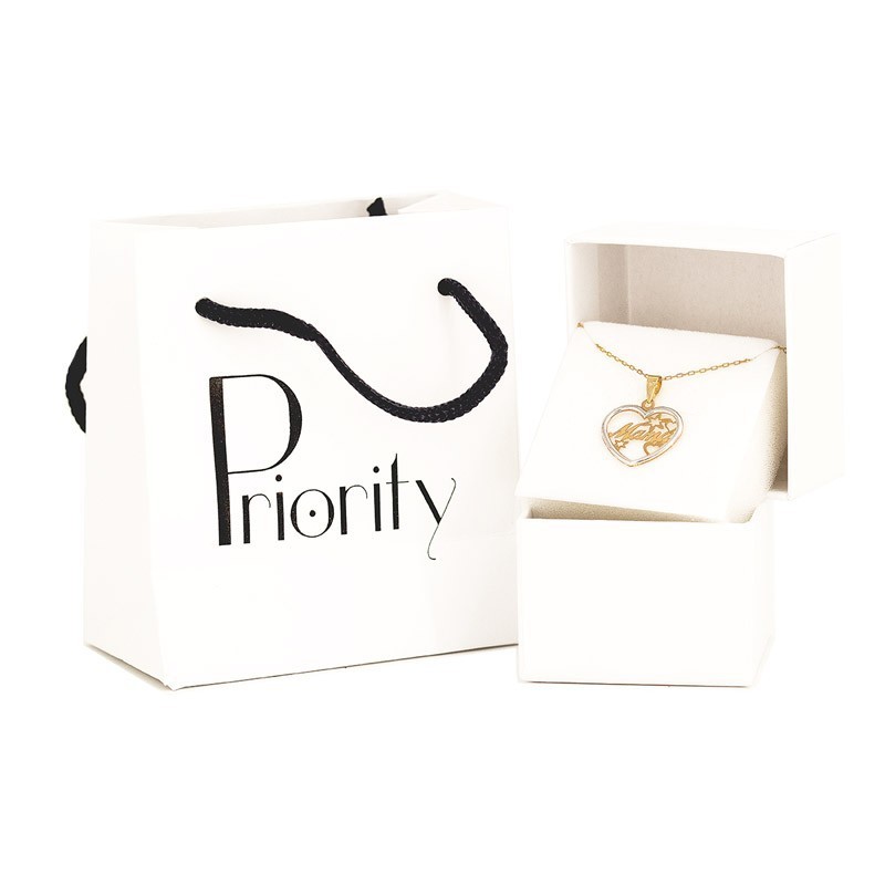 Collier Or 18K Vierge fille nacre