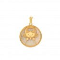 18K Gold Girl Pendant and Mother-of-Pearl