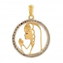 Virgin Girl 18K Gold Pendant set with zirconia