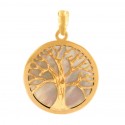 Gold and mother-of-pearl tree of life pendant