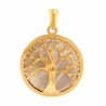 Gold and Mother-of-Pearl Tree of Life Pendant
