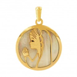 Virgin Girl Pendant in Gold 18K and Mother-of-Pearl
