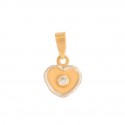 Bicolor 18K Heart of Gold Pendant and Zirconite
