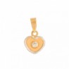 18K Bicolor and Zirconite Gold Heart Pendant