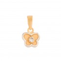 Butterfly Pendant in Bicolor Gold 18K and Zirconite