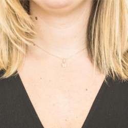 Collier Papillon Or Bicolore 18K Zirconium