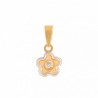 Daisy pendant with zirconia in 18K Bicolor gold