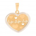 Heart Heartbeat Pendant in Bicolor Gold 18K