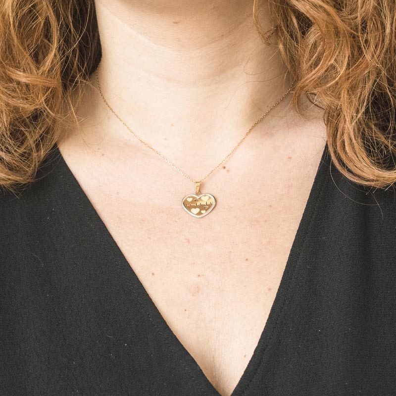 Collier cur Or Bicolore 18K