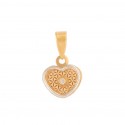 18K Heart of Gold Pendant and 18k White Gold Fence with Zirconite