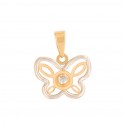 Butterfly Pendant in Bicolor Gold 18K with zirconite