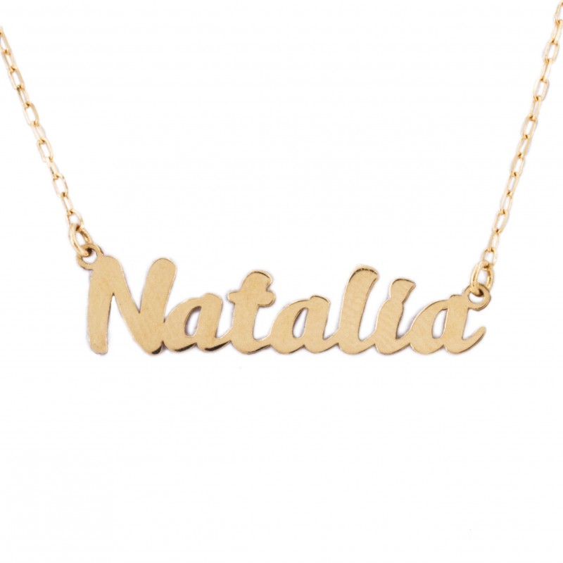 Gold necklace with name