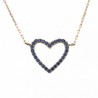 18K Heart Gold necklace with Sapphire Zirconia