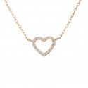 18K Gold Heart Necklace with zirconia