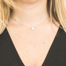 Natural pearl necklace in white gold