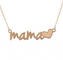 18K Gold Hearted Mom Necklace
