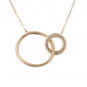 Double Circle Necklace in 18K Gold