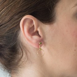 Green Woman Gold Earring