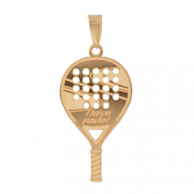 Racket padel pendant in 18K gold