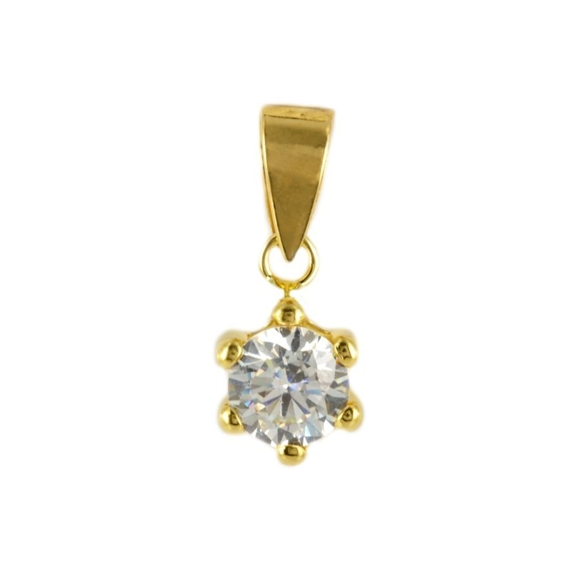 Gold pendant with zirconia