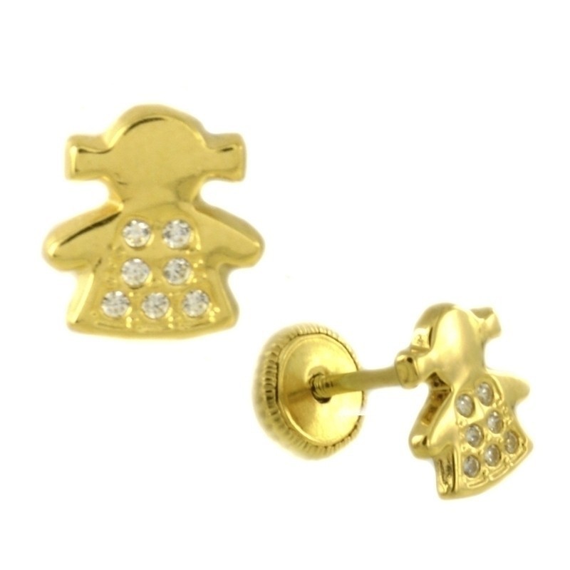 Gold girl earrings