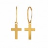 18K Gold Cross Hoop Earrings
