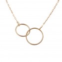 Double Smooth Circle Necklace in 18K Gold