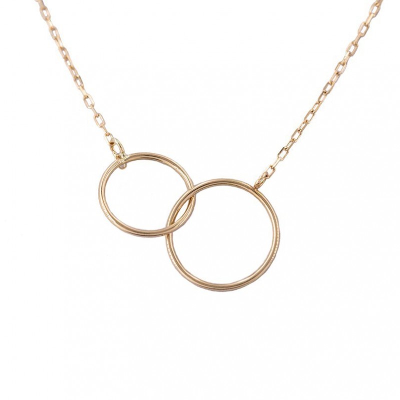 Double Circle Smooth Choker in Gold 18K