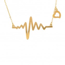 Necklace heartbeat Gold