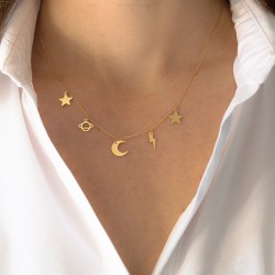 Golden Galaxy Stars necklace