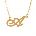 Necklace with Initial Gold in italics