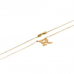 Necklace with initial in 18k gold