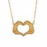 Heart necklace with customizable 18K gold hands