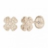 18K Golden Trebol Cuajo Earrings with Zirconia
