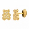 18k gold bears earrings with zirconia