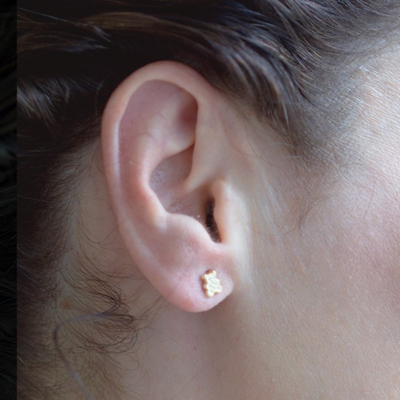 Gold bears earrings