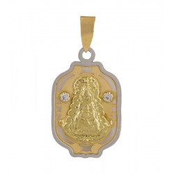 Medal Virgin of Rocio Gold 18K Bicolor with zirconia