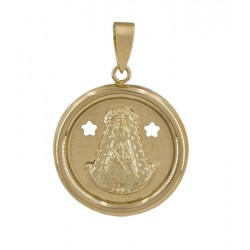 Gold virgin circular medal