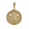 medalla circular virgen oro
