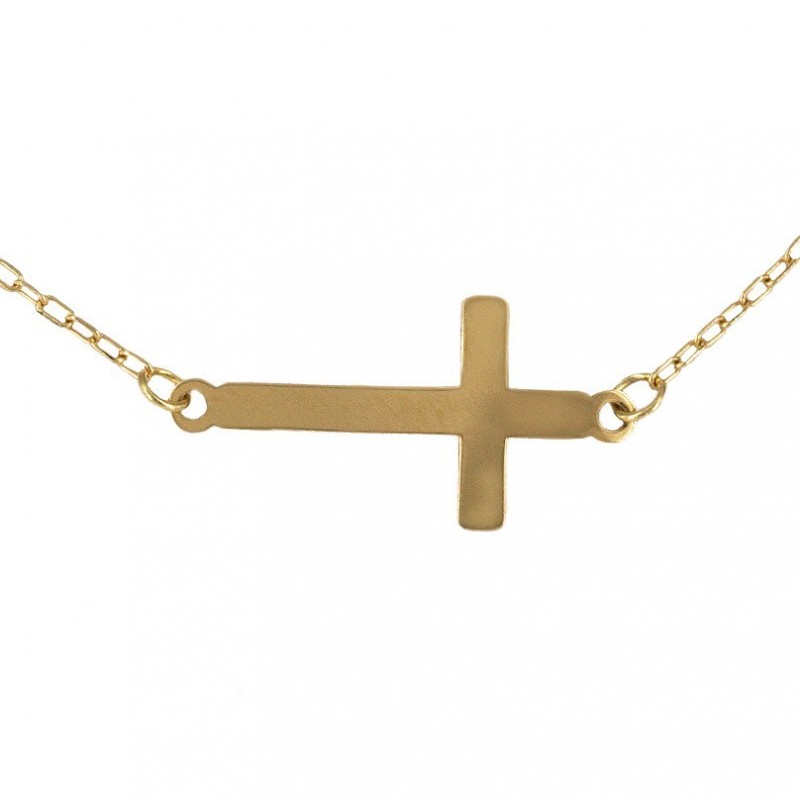 18k gold cross necklace