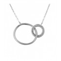 Necklace Double Circle in White Gold 18K