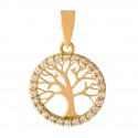 Tree of Life Pendant in 18K Gold with Zirconia