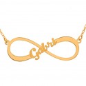 Infinity necklace with satin Customizable name