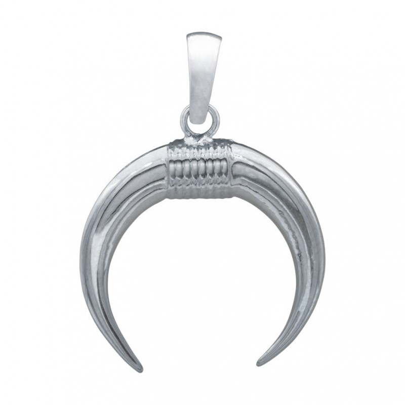 Silver crescent pendant