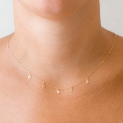 Necklace charms tear gold 18k