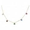 Quartz crystal-colored stone necklace