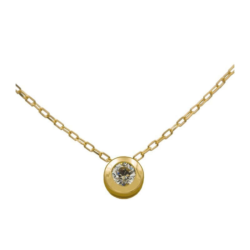 18K gold prong necklace
