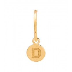 Circle letter hoops choose your Charm in 18K gold