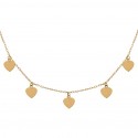 Necklace Charms hearts 18k gold with adjustable chain